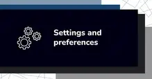 Settings and preferences icon with gears on a dark background.